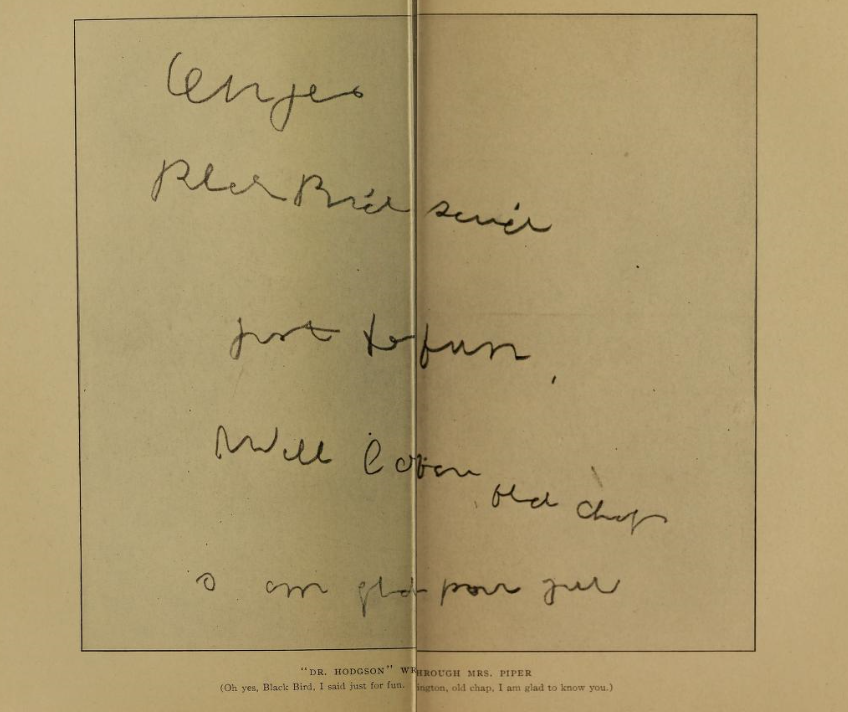 Leonora Piper in trance, writing.